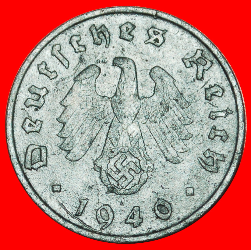  Ⰶ SWASTIKA 1940-1945: GERMANY ★ 10 REICHSPFENNIGS 1940G BADEN-WUERTTEMBERG!★LOW START ★ NO RESERVE!   