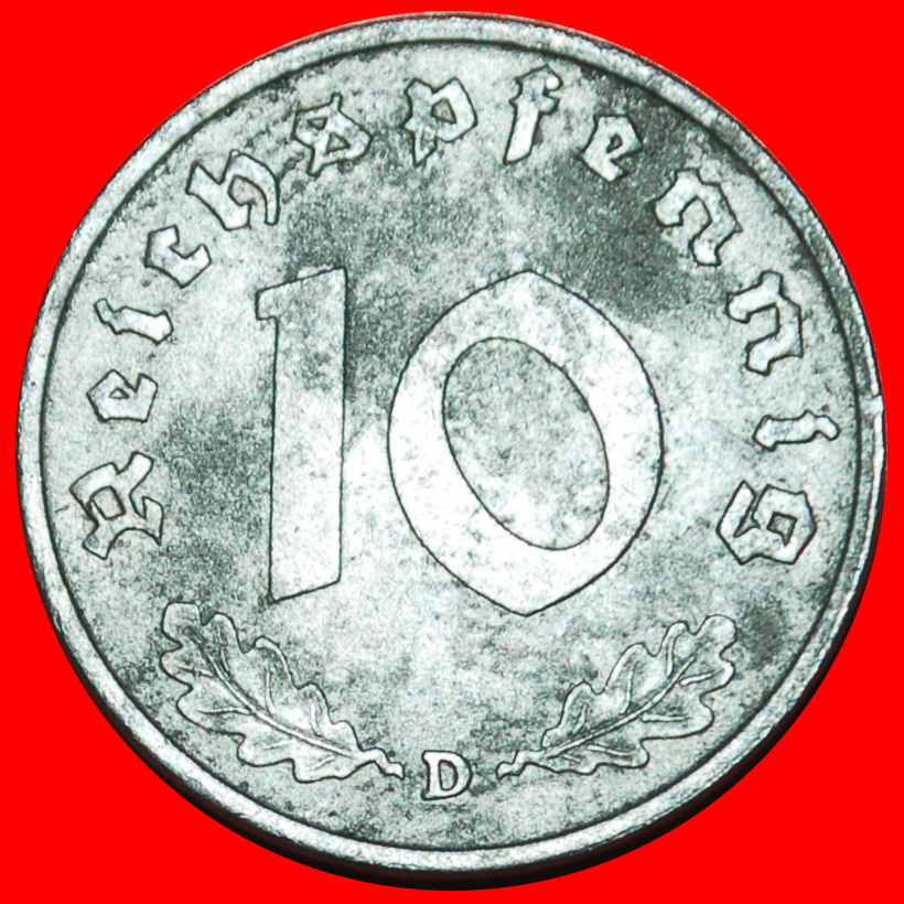  Ⰶ SWASTIKA 1940-1945: GERMANY★10 PFENNIGS 1941D BAVARIA! 3 REICH (1933-1945)★LOW START ★ NO RESERVE!   