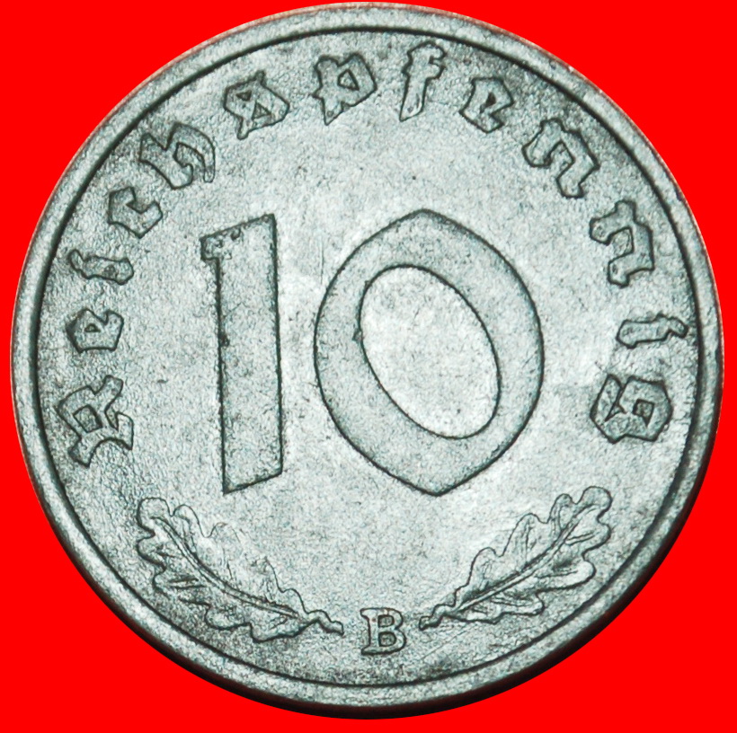  Ⰶ AUSTRIA 1940-1945: GERMANY★10 REICHSPFENNIGS 1944B SWASTIKA 3 REICH (1933-★LOW START ★ NO RESERVE!   