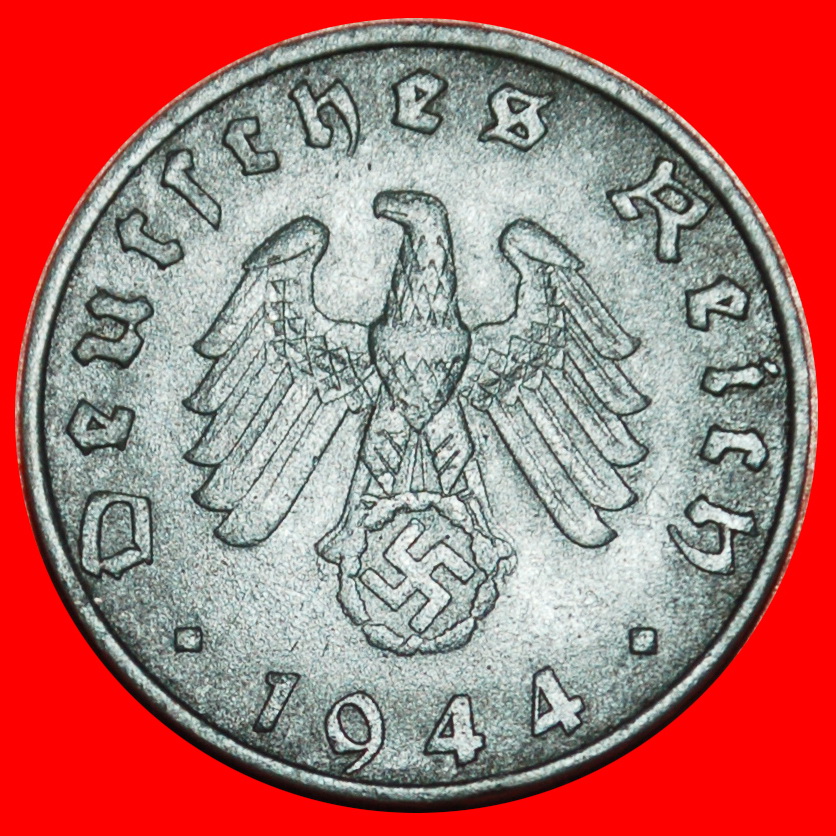  Ⰶ AUSTRIA 1940-1945: GERMANY★10 REICHSPFENNIGS 1944B SWASTIKA 3 REICH (1933-★LOW START ★ NO RESERVE!   