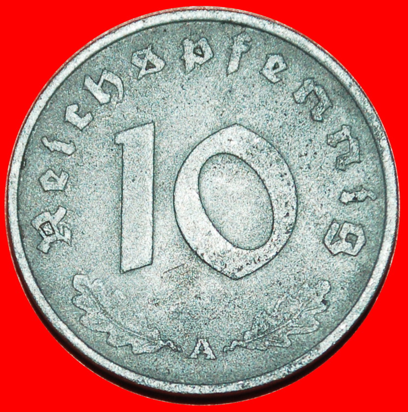  Ⰶ SWASTIKA 1940-195:GERMANY★10 PFENNIGS 1944A PRUSSIA! THIRD REICH 1933-1945★LOW START ★ NO RESERVE!   