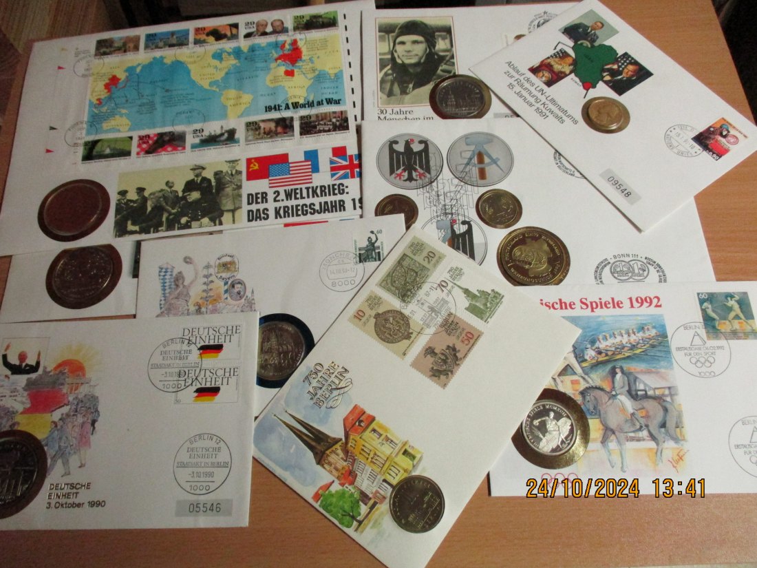  Lot Sammlung Medaillen - Münzen und Numisbriefe siehe Foto / XL   