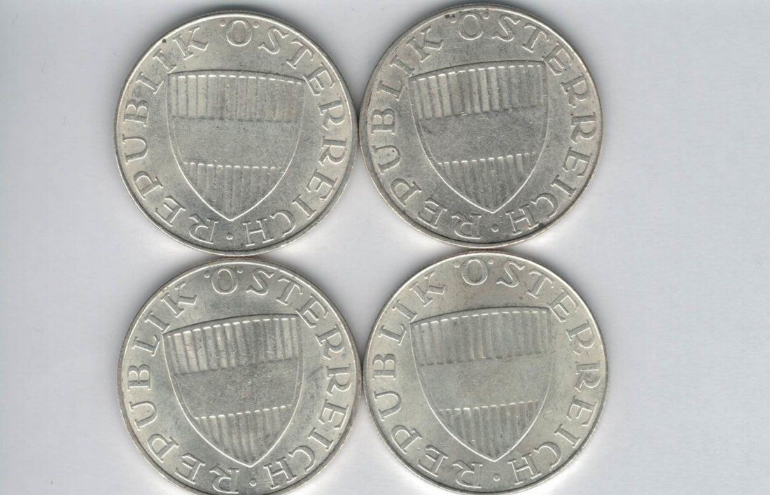  10 Schilling 1970 1971 1972 1973 Ag silber Österreich 2. Republik Spittalgold9800 (4785)   