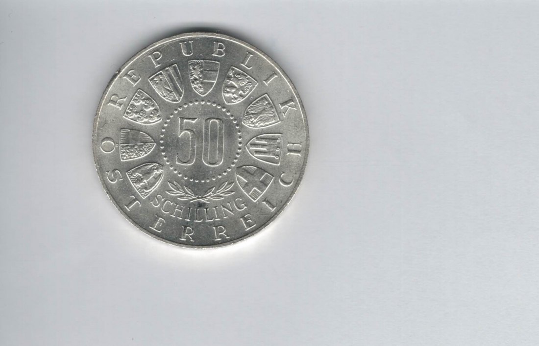  50 Schilling 1964 Winterolympiade Innsbruck Österreich silber Spittalgold9800 (4584/3)   