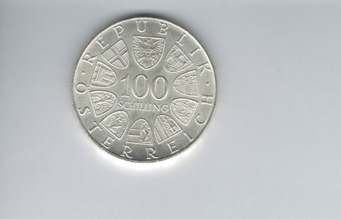  100 Schilling 1974 Olympische Winterspiele 1976 Innsbruck 15,36 Fein silber Österreich (01914/1)   