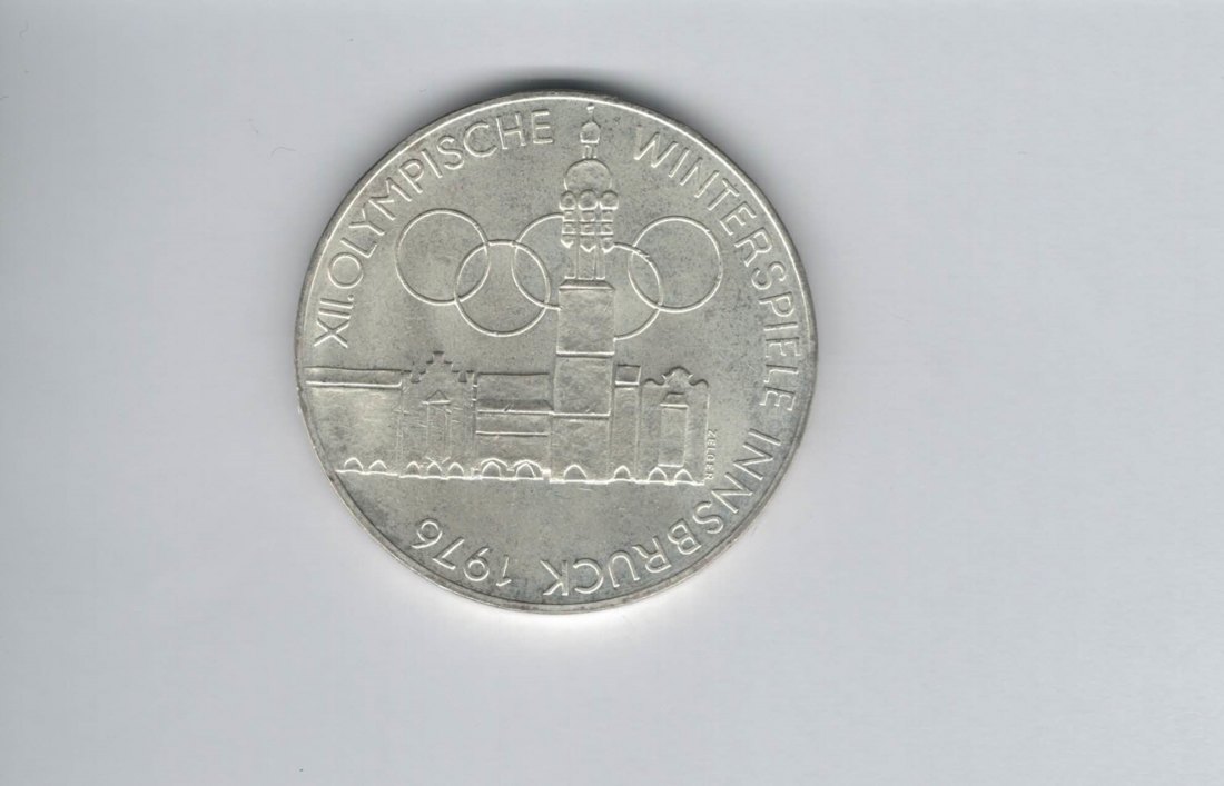  100 Schilling 1976 Winterolympiade Innsbruck Stadtturm Hall silber Österreich (01914/6)   