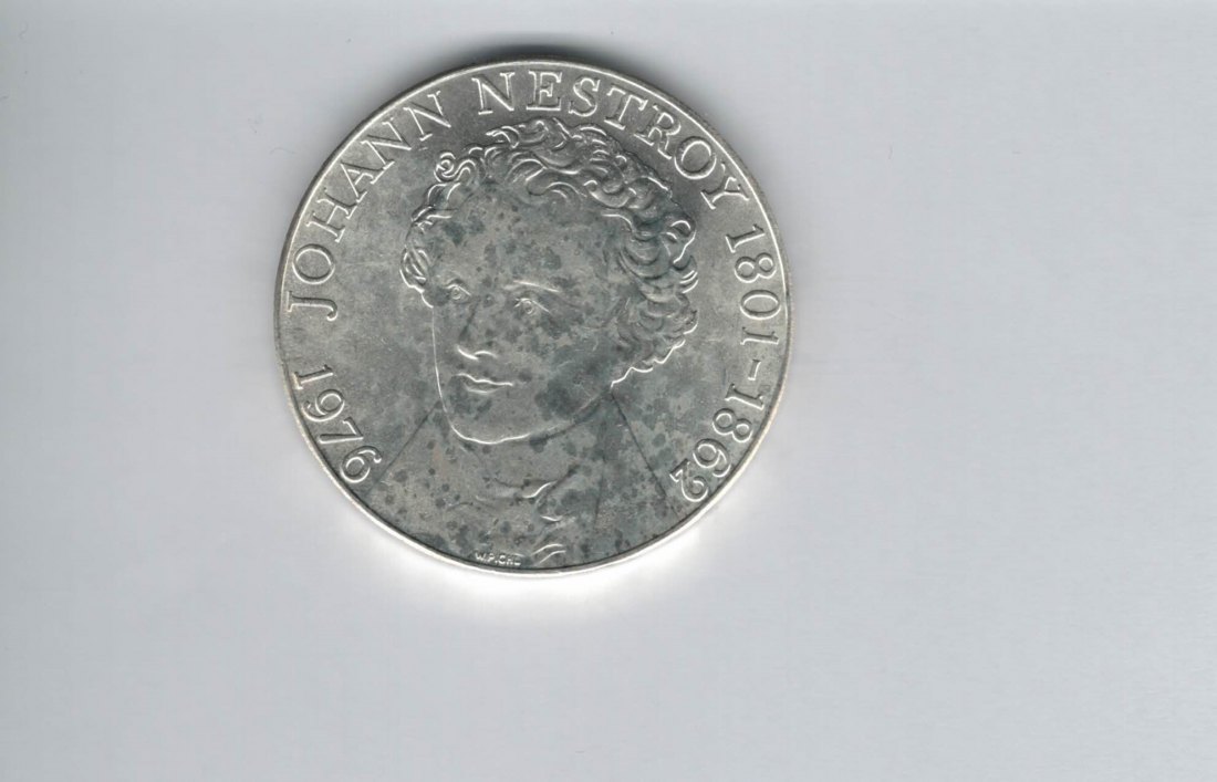  100 Schilling 1976 Johann Nestroy Österreich 2. Republik 15,36g fein Ag (01914/13)   