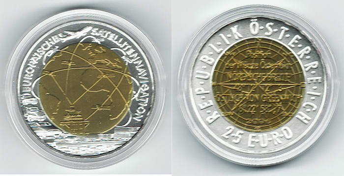  SZAIVERT 2. REPUBLIK ÖSTERREICH 25 EURO 2006 EUROPÄISCHE SATELLITENNAVIGATION OVP   