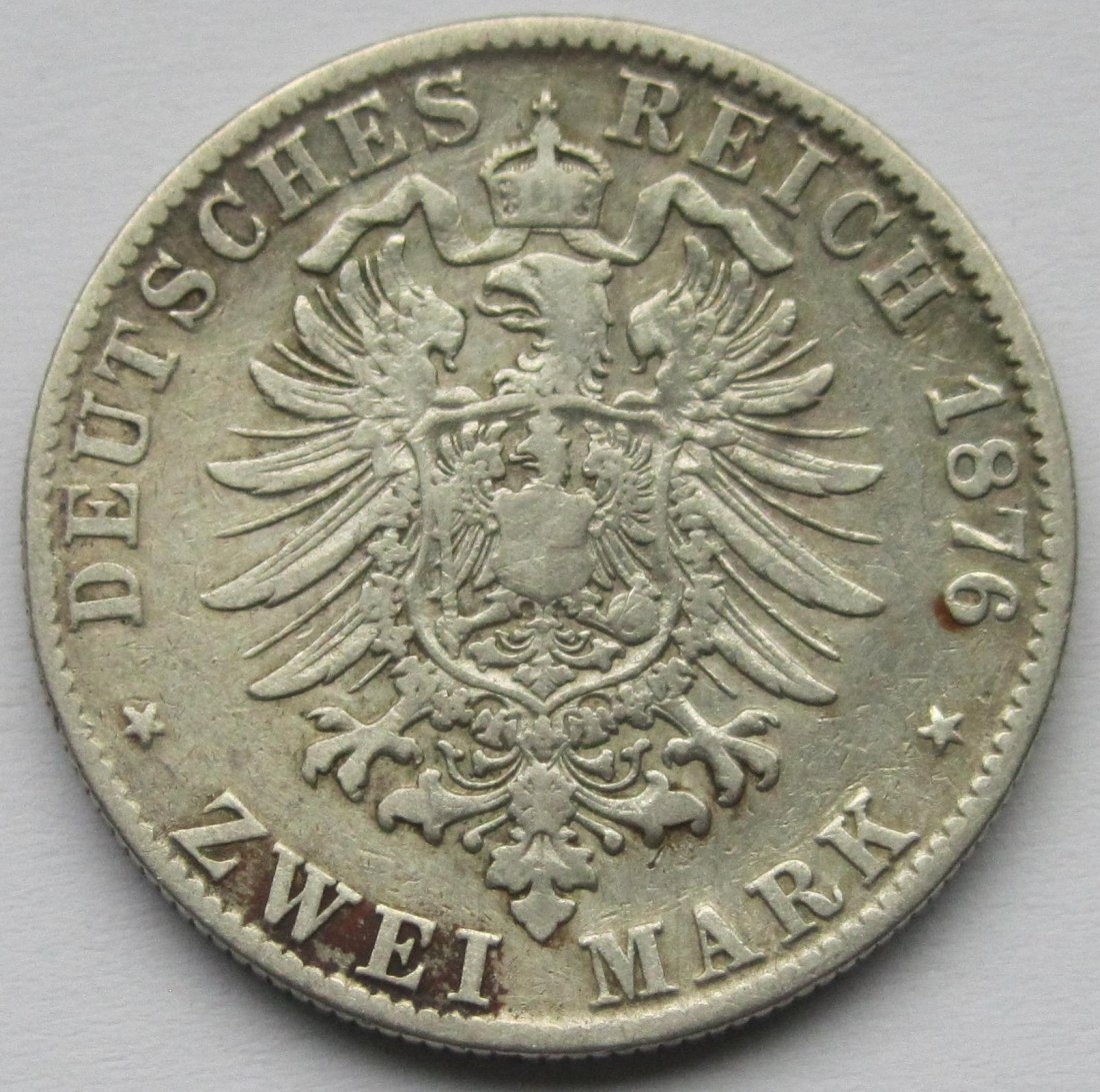  Kaiserreich: Baden, 2 Mark Friedrich I. (Jaeger 26), 1876   