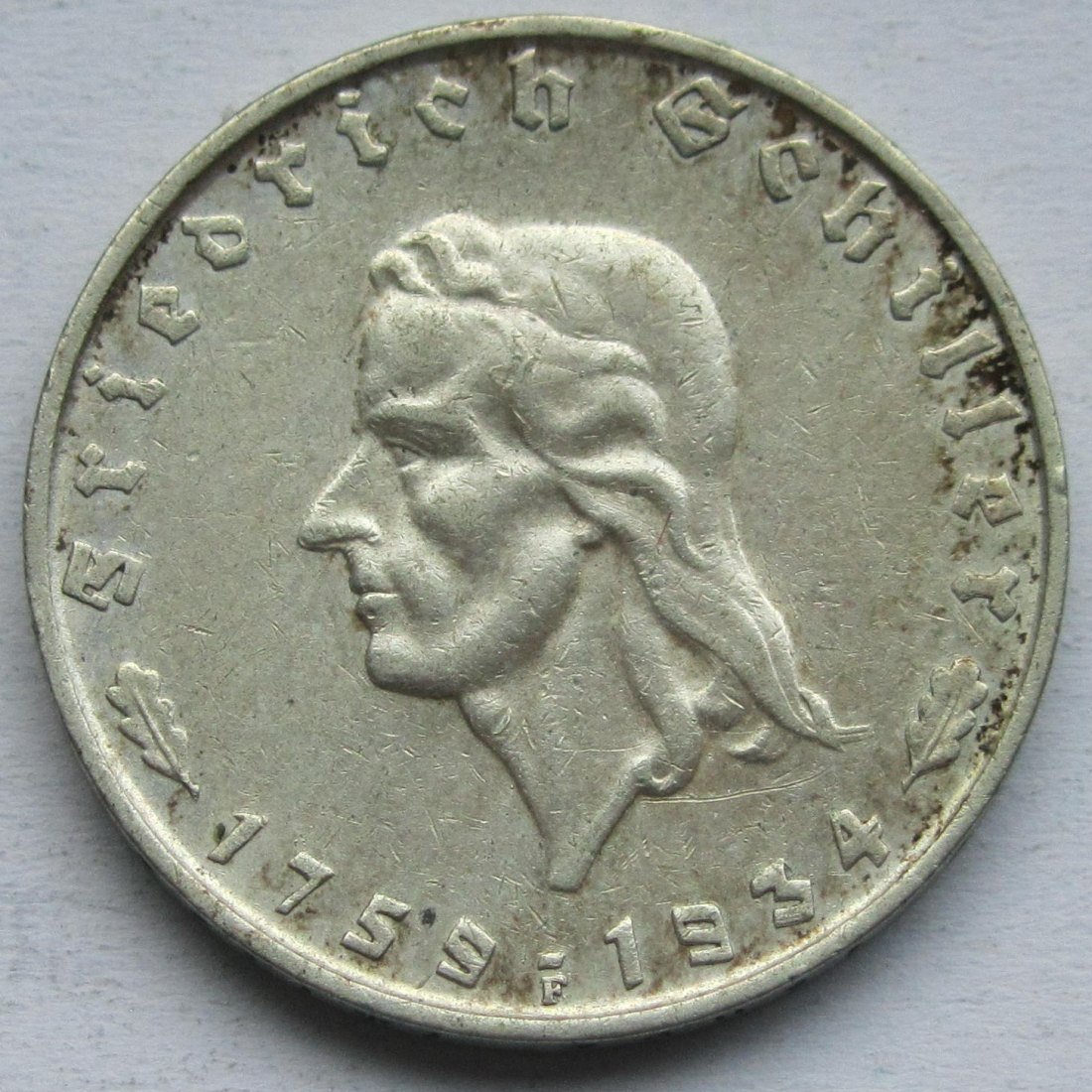  Deutsches Reich: 2 Mark Schiller (Jaeger 358), 1934   