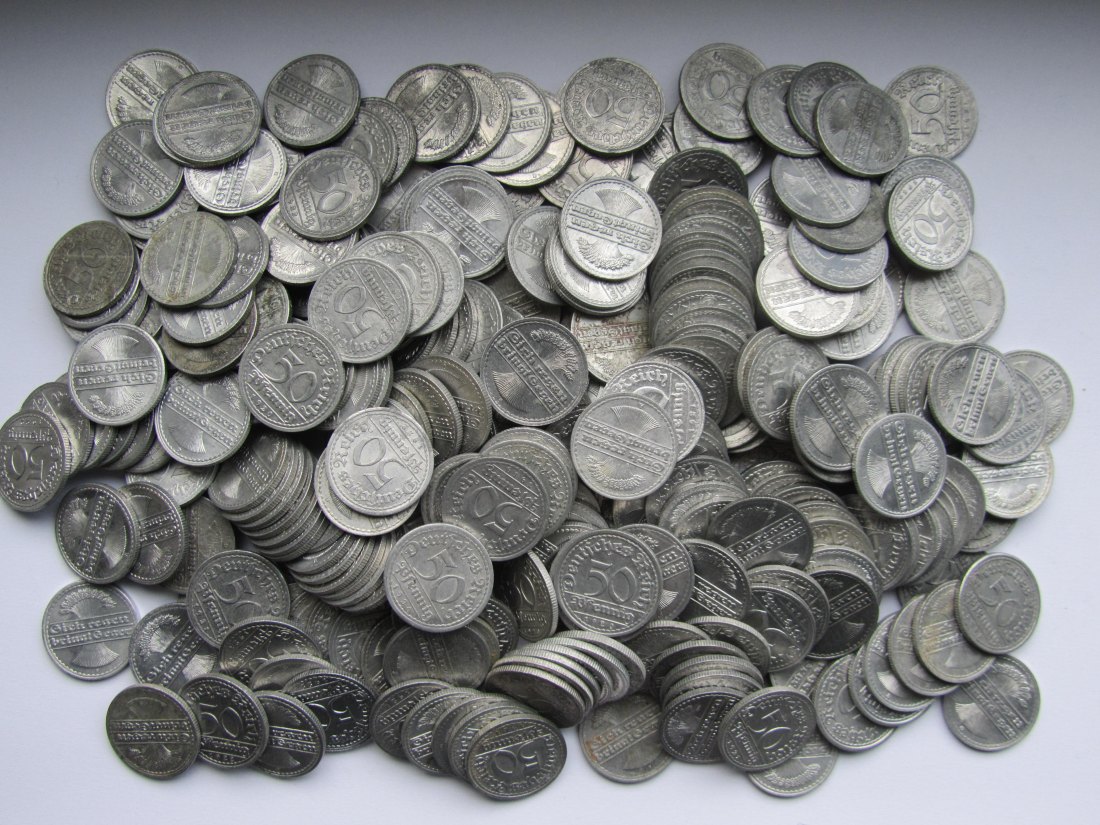  Weimarer Republik: 300 x 50 Pfennig Aluminium (Jaeger 301)   