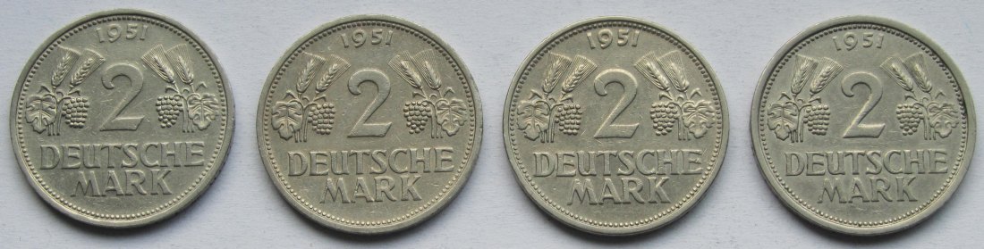  Deutschland: Satz 2 DM Weintraube 1951   