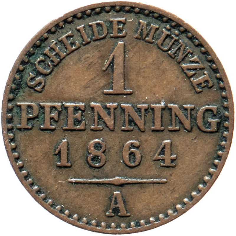  Preußen - 1 Pfenning 1864 A - AKS# 108 - c_5266   