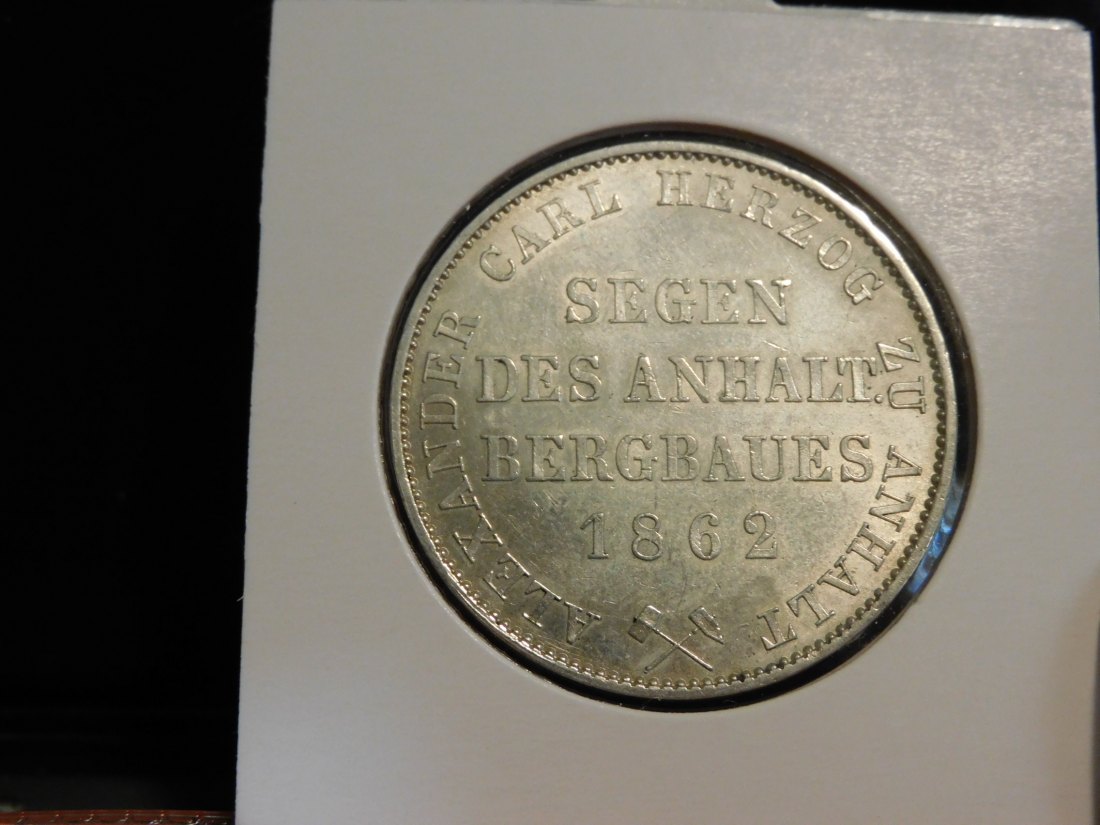  GERMANY 1 THALER 1862 ANHALT.GRADE-PLEASE SEE PHOTOS.   