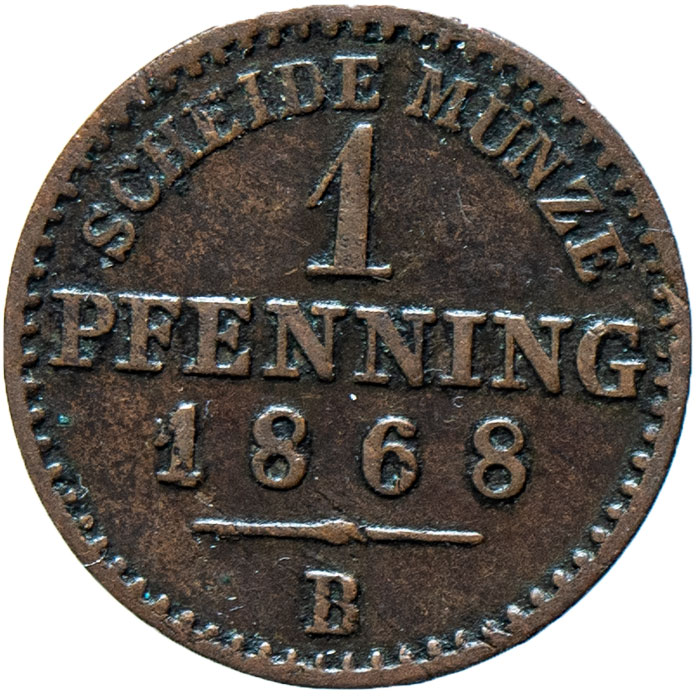  Preußen - 1 Pfenning 1868 B - AKS# 108 - c_5270   