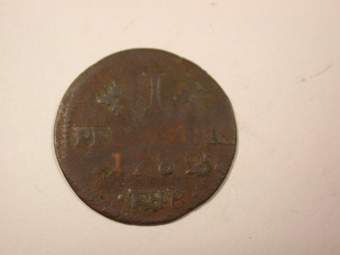  I7  Rostock 1 Pfennig 1782 in s-ss gewellt   Originalbilder   