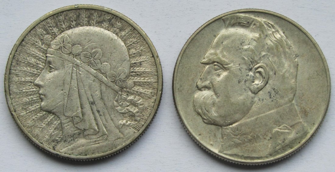  Polen: 2 x 10 Zloty 1932 + 1935   