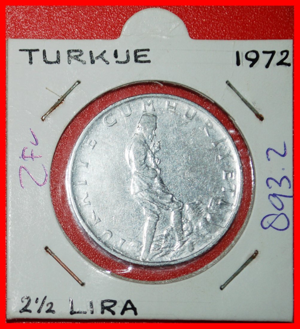  Ⰶ ATATÜRK (1923-1938): TÜRKEI ★ 2 1/2 LIRA 1972 TYP 1960-1980 FEHLER! IN PACKUNG!  OHNE VORBEHALT!   