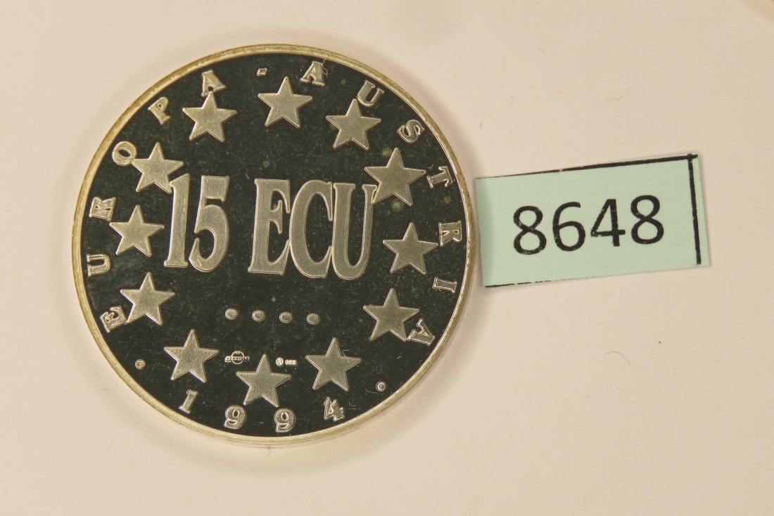  8648 Östereich 1994  15 ECU - Weihnachten -  34,3 g Silber 0.925   