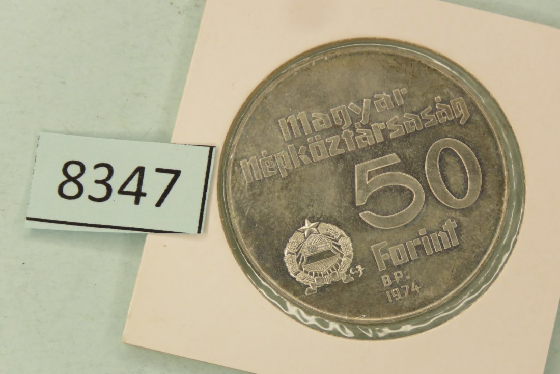  8347 Ungarn 1974  50 Forint   50 Jahre Nationalbank   16 g Silber 0.640   