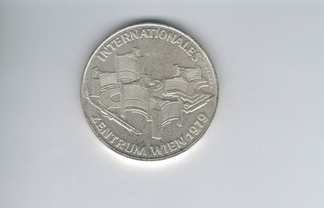  100 Schilling 1979 Internationales Zentrum Wien Uno City silber Österreich 2.Rep (01914/23)   