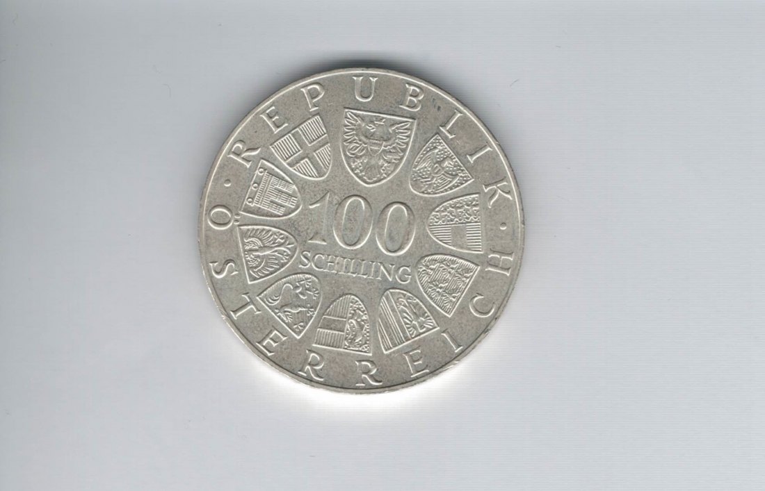  100 Schilling 1979 Internationales Zentrum Wien Uno City silber Österreich 2.Rep (01914/23)   