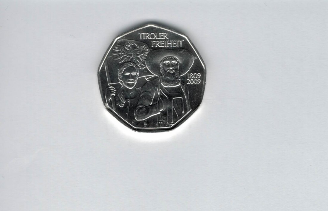  5 Euro 2009 Tiroler Freiheit Österreich silber 8g Spittalgold9800 (04974/14)   