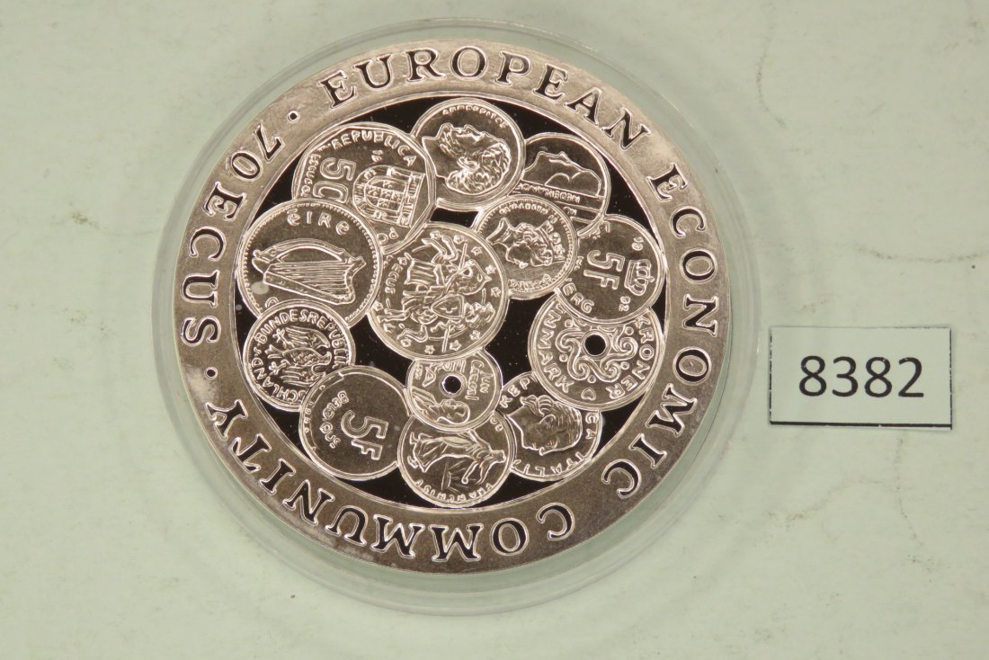  8382 Gibraltar 1993 - 70 ECU - Europ. Econ. Community - 155,92 g Silber 0.999   