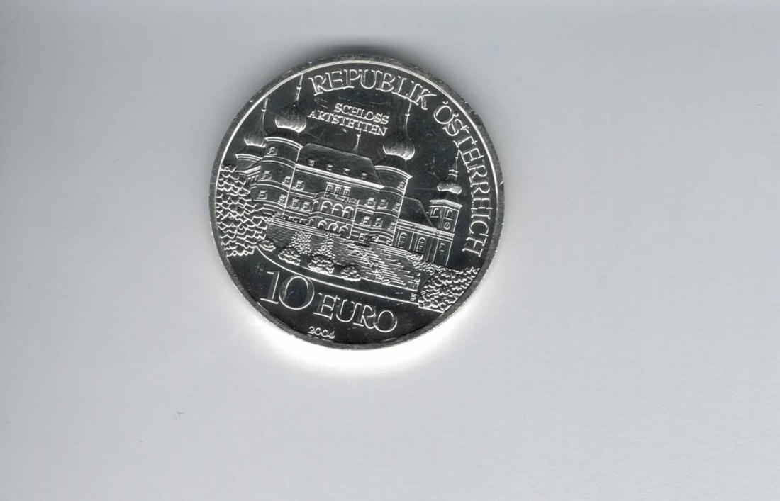  10 Euro 2004 Schloß Artstetten silber 925/16g Österreich Spittalgold9800 (4971/6   