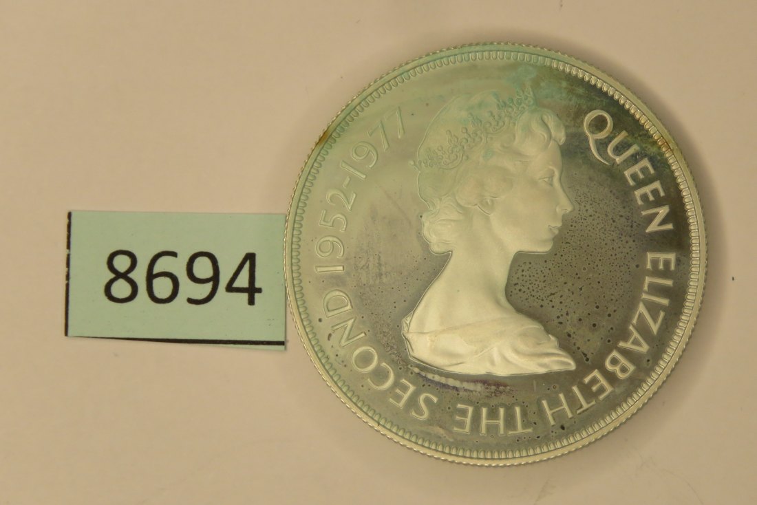  8694  Guernsey 1977 - 25 pence - silver jubilee - 28,28 g Silber 0.925   