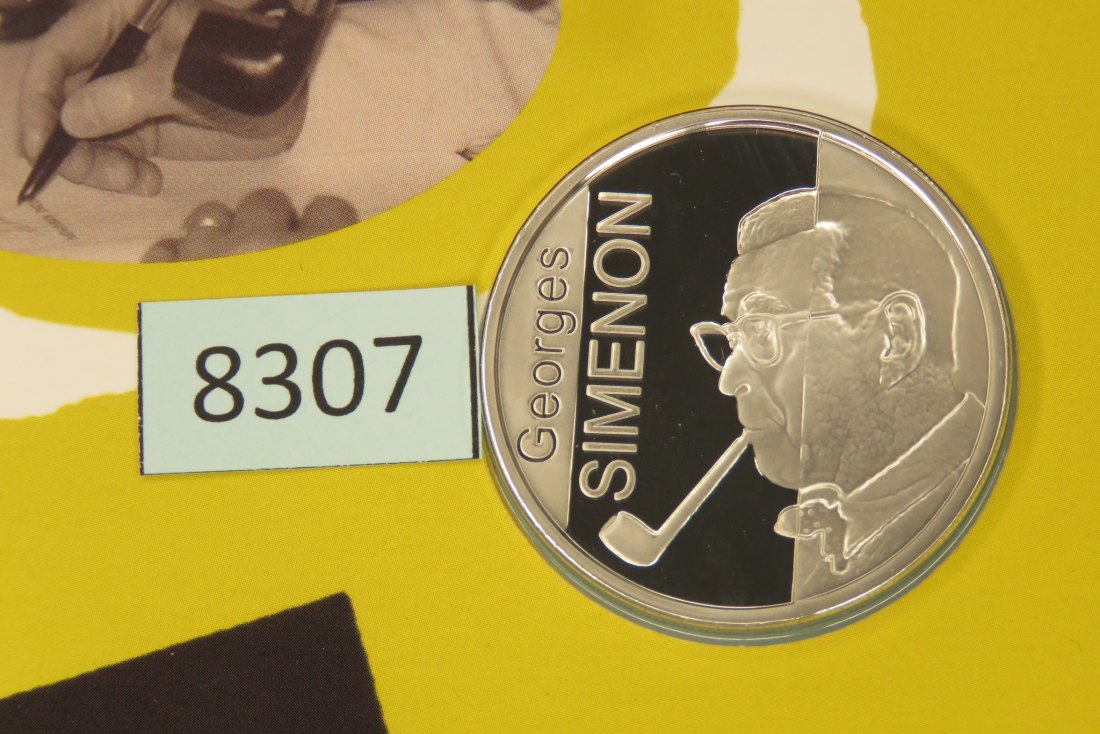  8307 Belgien 2003 - 10 Euro - George Simenon - 18,93 g Silber 0.925   