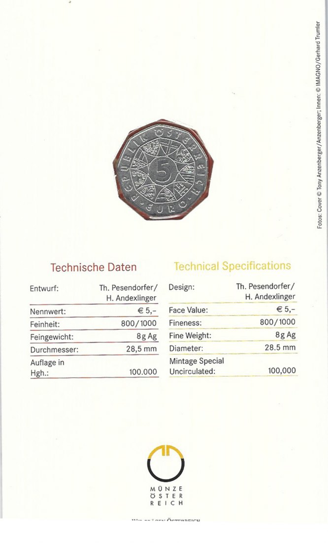  SZAIVERT 2. REPUBLIK ÖSTERREICH 5 EURO 2006 2007 MOZART MARIAZELL   