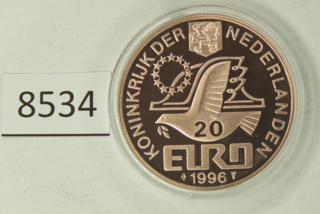  8534 Niederlande   1996 - 20 EURO - Huygens -  15 g Silber 0.800   