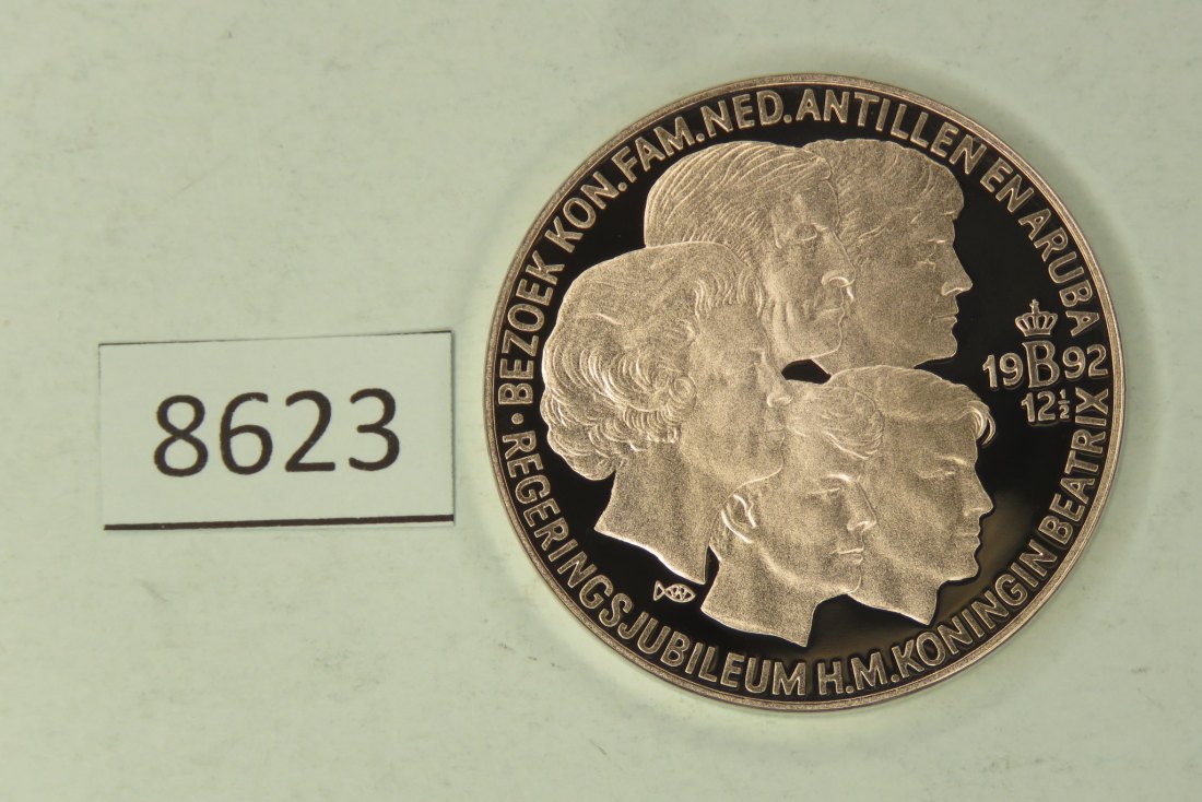  8623 Niederlande 1992 - 25 ECU - Arubabesuch - 25 g Silber 0.925   