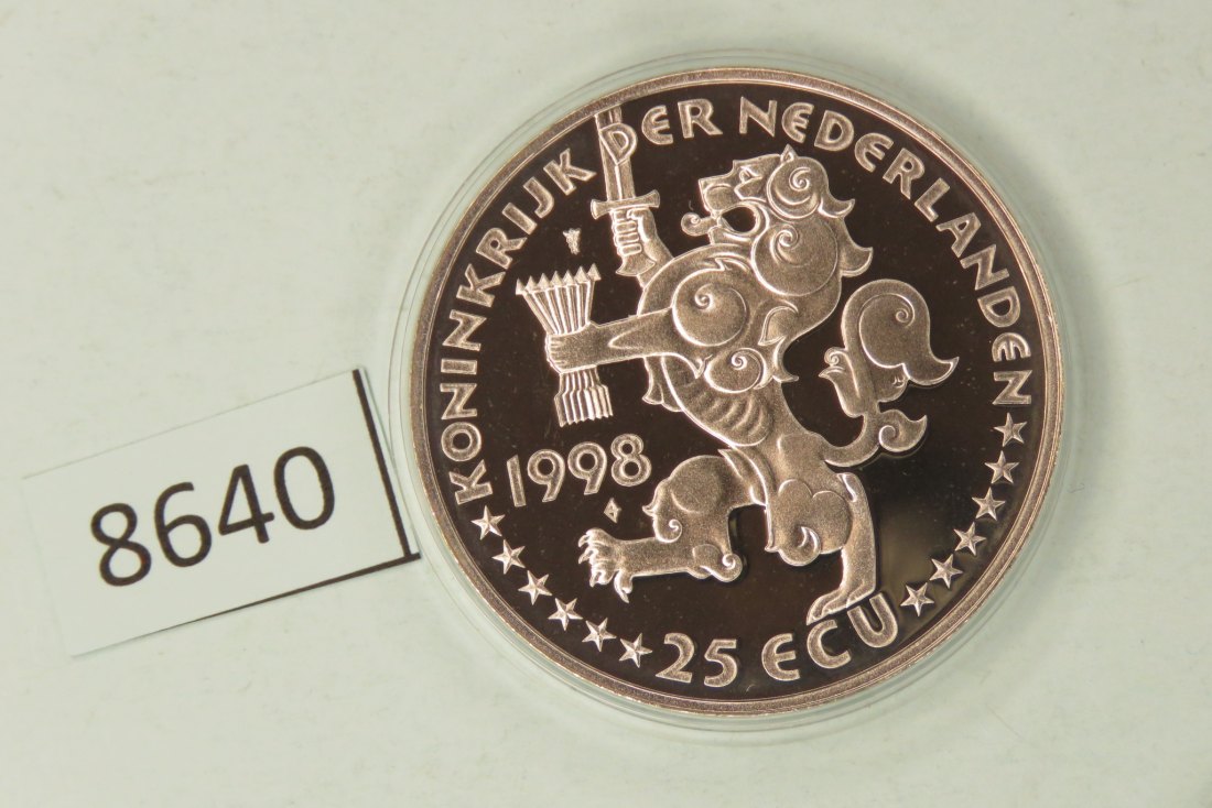  8640 Niederlande 1998 - 25 ECU - Willem Drees - 25 g Silber 0.925   