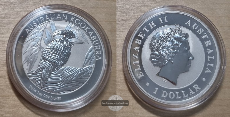  Australien.  1 Dollar 2014  Kookaburra  FM-Frankfurt  Feinsilber: 31,1g   