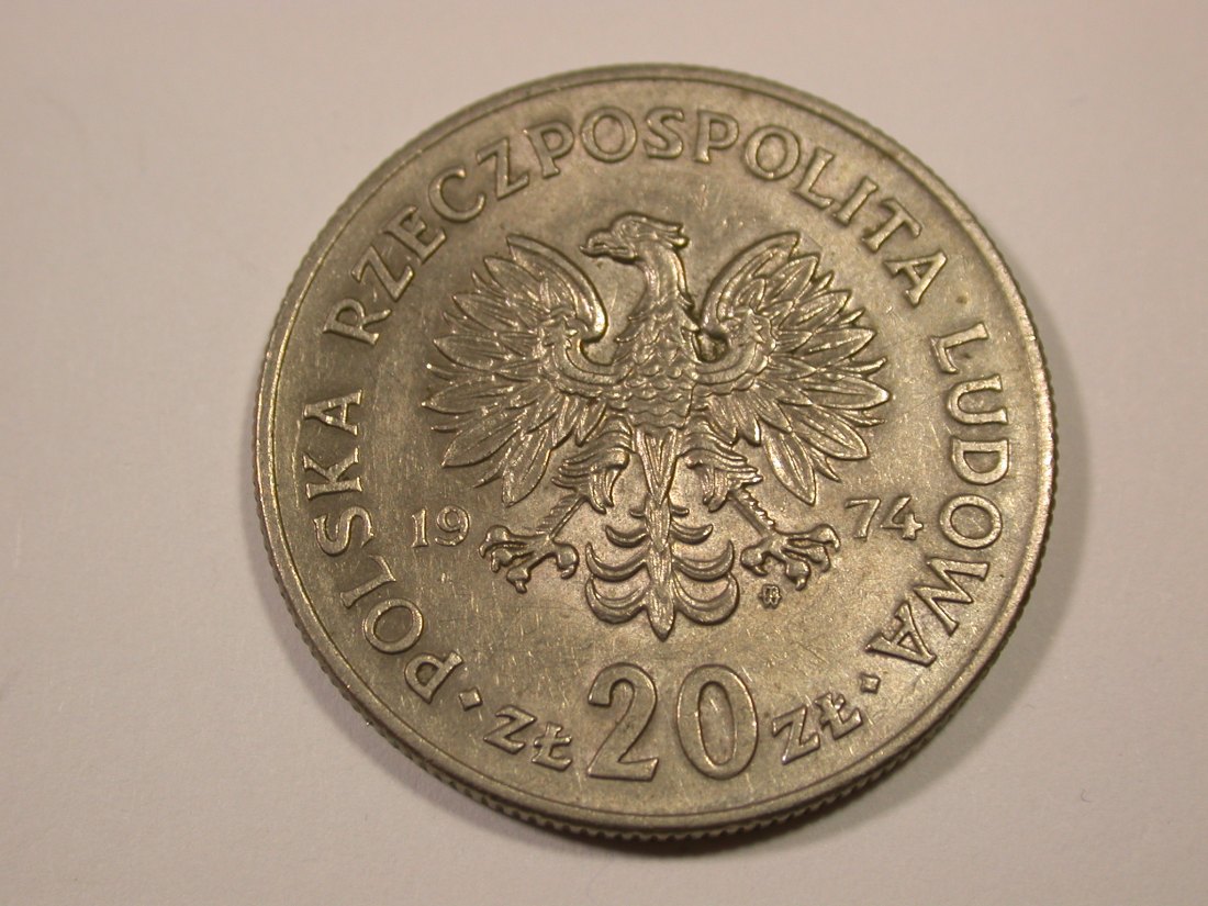  I8 Polen  20 Zloty 1974 Nowotko in ss/ss+   Originalbilder   