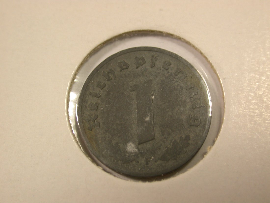  I8 3.Reich  1 Pfennig 1943 F in ss/ss+  Originalbilder   