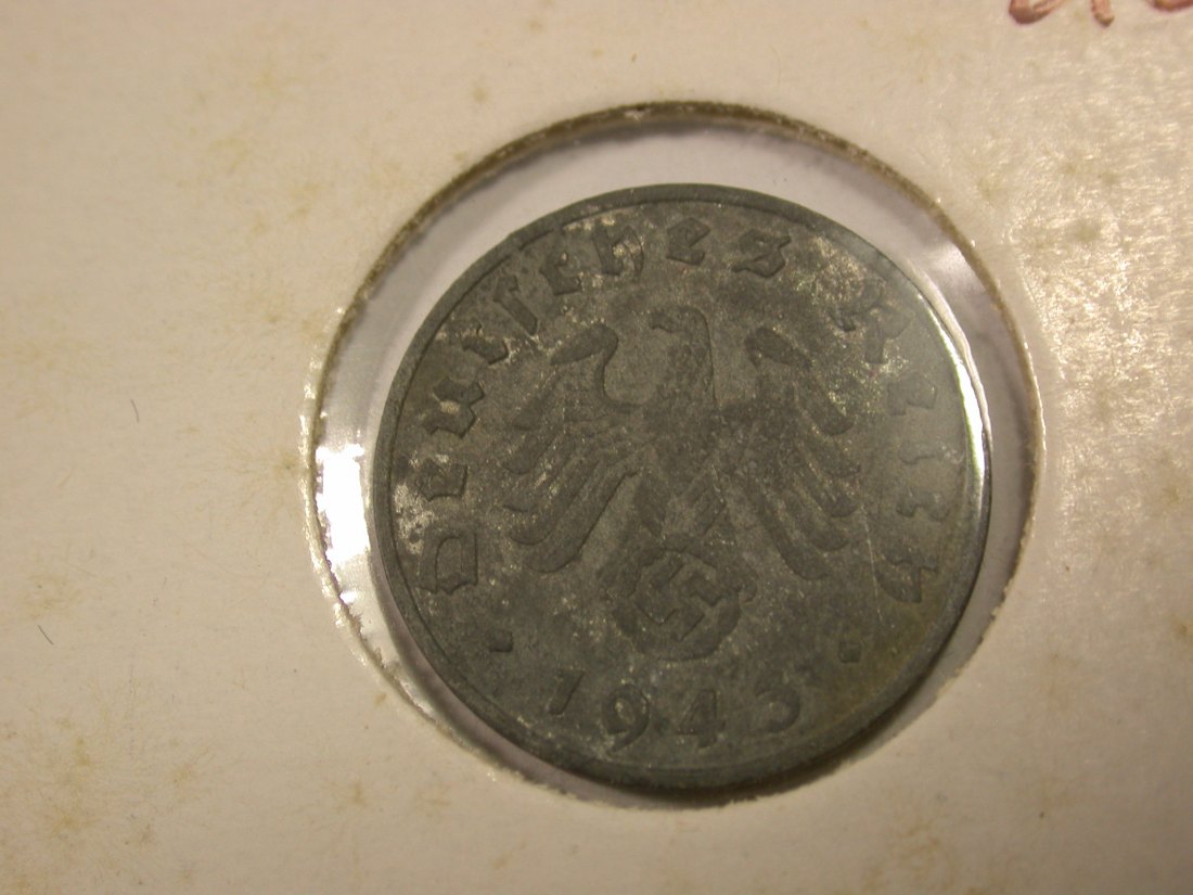  I8 3.Reich  1 Pfennig 1943 F in ss/ss+  Originalbilder   