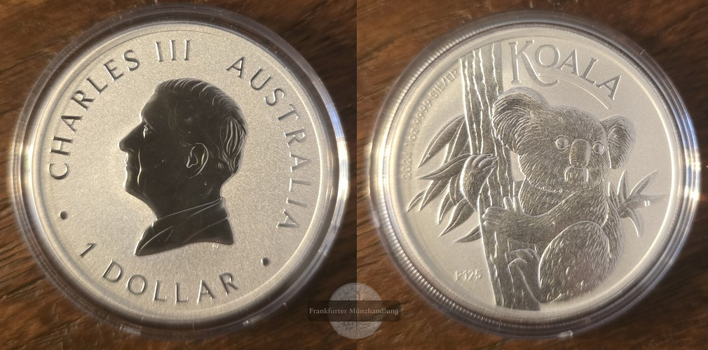  Australien.  1 Dollar 2024 Koala   FM-Frankfurt  Feinsilber: 31,1g   