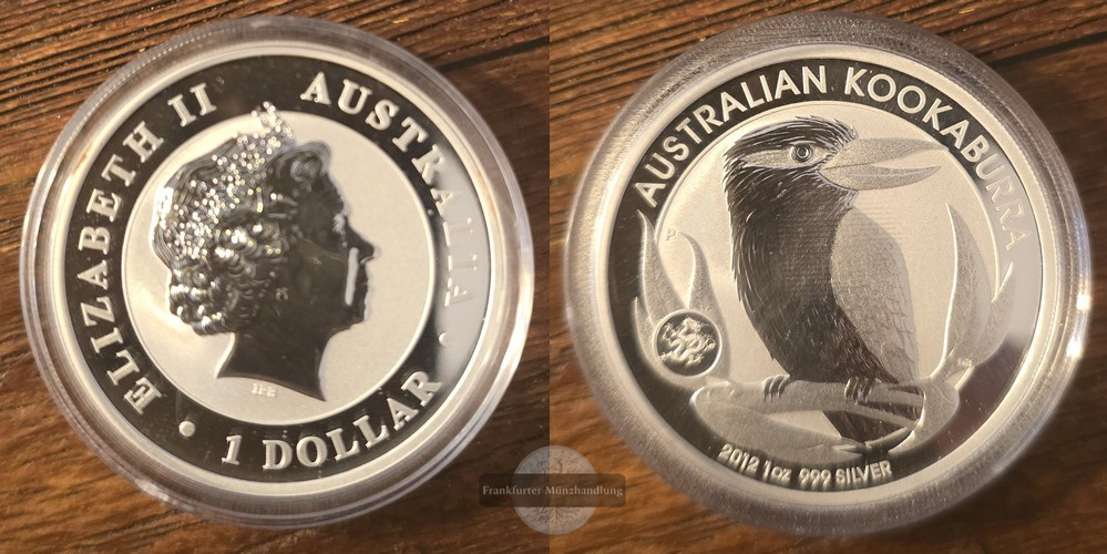  Australien.  1 Dollar 2012 Kookaburra Privymark Drache  FM-Frankfurt Feinsilber: 31,1g   