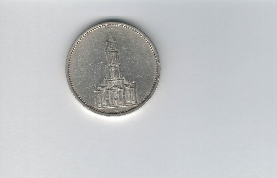  5 Mark 1934 E Garnisonkirche Reichsmark silber H´Kreuz Deutschland Spittalgold9800 (4975)   