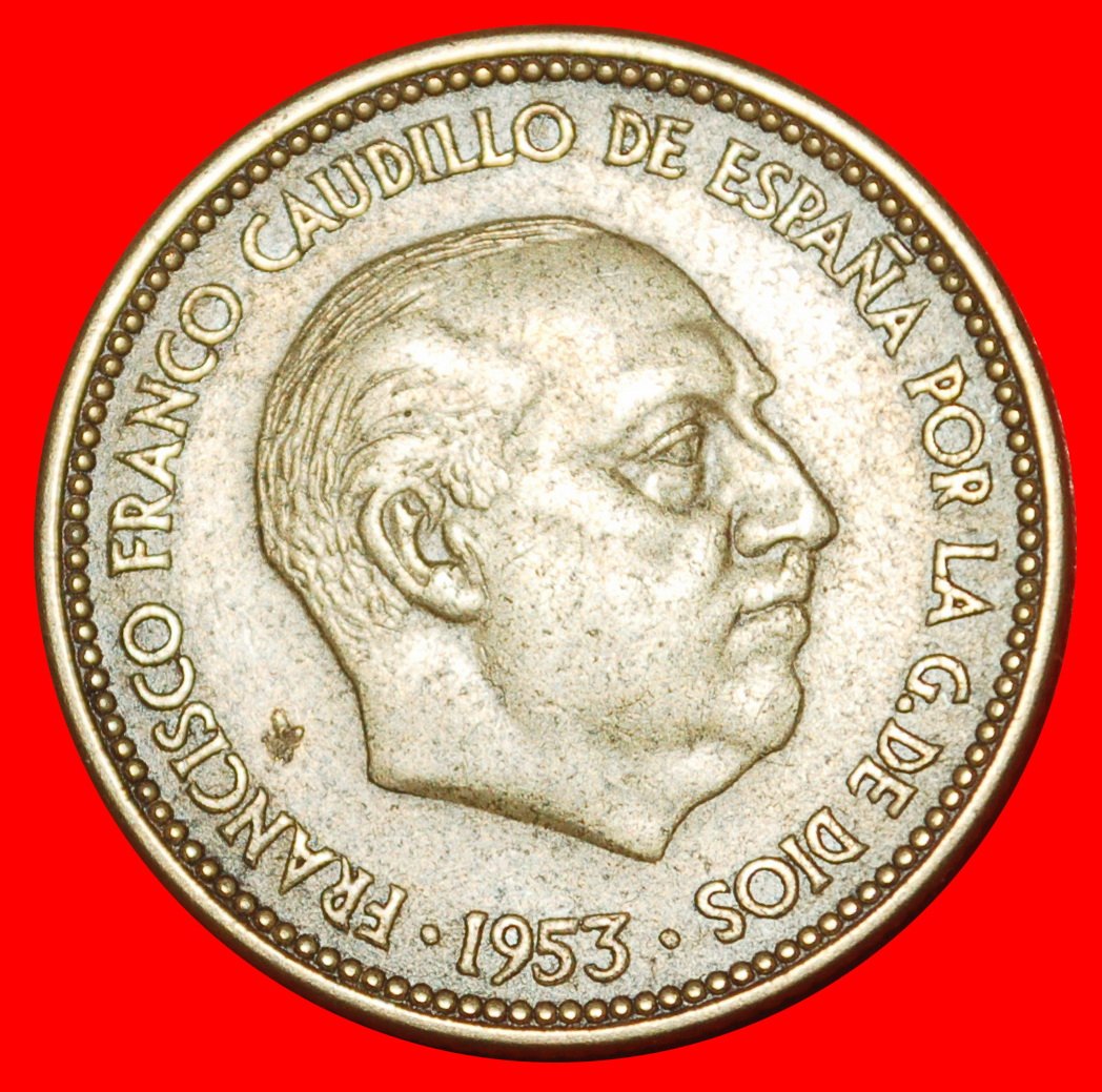  Ⰶ GENERALISSIMO FRANCO (1947-1975): SPAIN ★ 2 1/2 PESETAS 1954 (1953)! ★LOW START★NO RESERVE!   