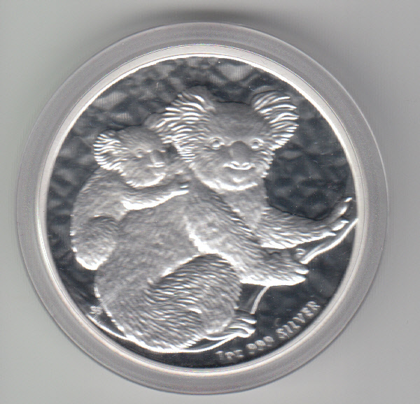  Australien, 1 Dollar 2008, Koala, 1 unze oz Silber, 31,1 Gramm Feinsilber   