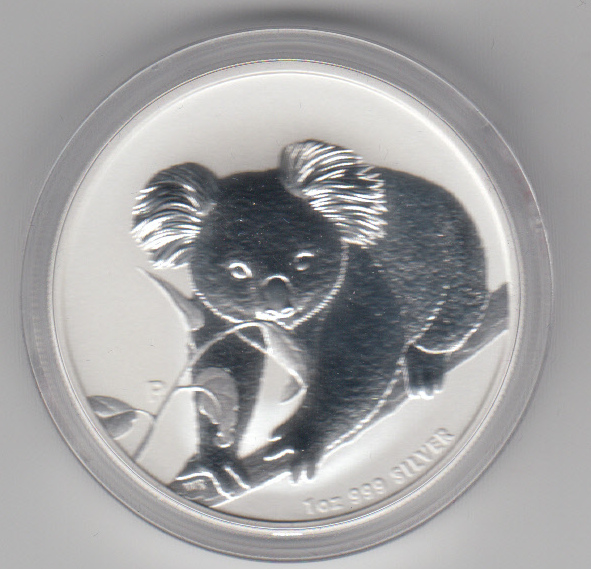  Australien, 1 Dollar 2010, Koala, 1 unze oz Silber, 31,1 Gramm Feinsilber   