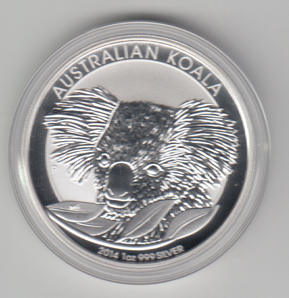  Australien, 1 Dollar 2014, Koala, 1 unze oz Silber, 31,1 Gramm Feinsilber   