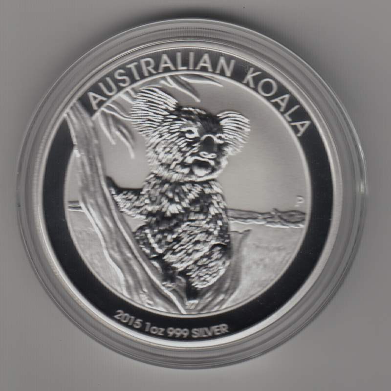  Australien, 1 Dollar 2015, Koala, 1 unze oz Silber, 31,1 Gramm Feinsilber   