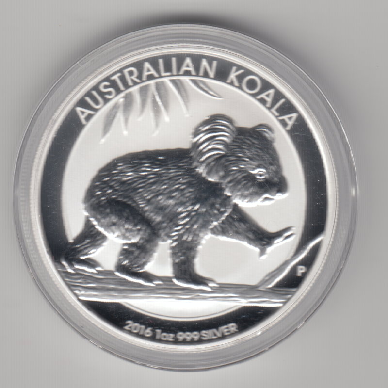  Australien, 1 Dollar 2016, Koala, 1 unze oz Silber, 31,1 Gramm Feinsilber   