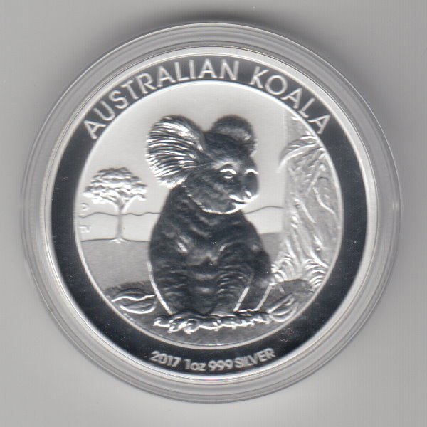  Australien, 1 Dollar 2017, Koala, 1 unze oz Silber, 31,1 Gramm Feinsilber   