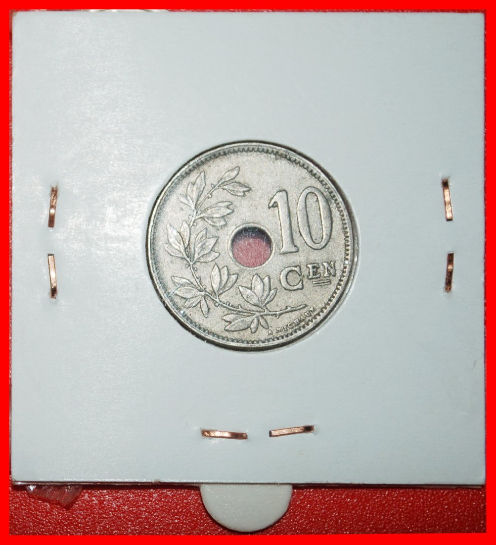  Ⰶ DUTCH LEGEND: BELGIUM ★ 10 CENTIMES 1925! ALBERT I (1909-1934) IN HOLDER!★LOW START★NO RESERVE!   